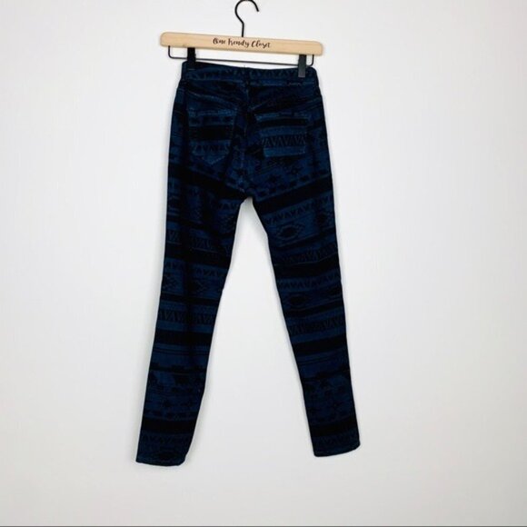 #5 TopShop Petite MOTO BLUE AZTEC PRINT SKINNY JEANS - Picture 5 of 5